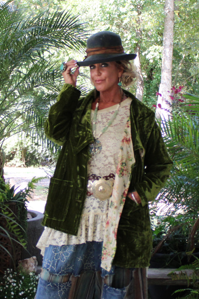 Evening Whisper Velvet Jacket - Chartreuse