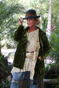 Evening Whisper Velvet Jacket - Chartreuse