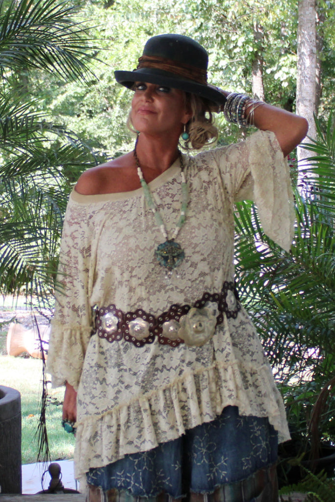 Layered In Time Tunic - Tea Stain