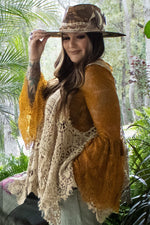 Load image into Gallery viewer, Garden Tea Lace Top - Golden
