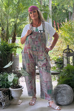Load image into Gallery viewer, Travels Await Overalls - Navy Plaid
