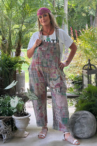 Travels Await Overalls - Navy Plaid