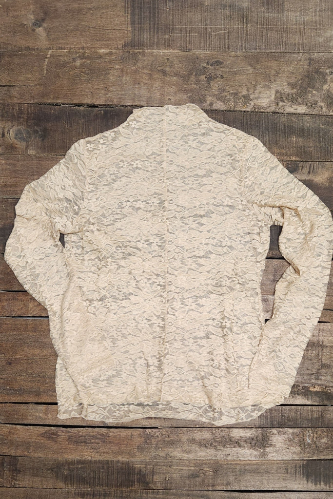 Trellis Vines Lace Top - Oatmeal