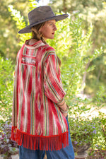 Load image into Gallery viewer, Southwest Sunset Poncho - Scarlet
