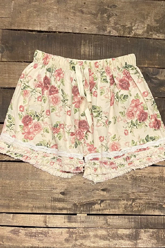 Full Bloom Shorts - Vintage Rose