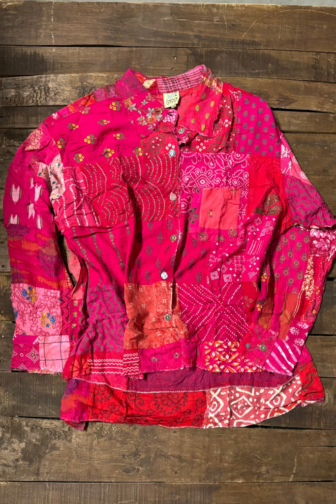 Patchwork Sunrise Top - Magenta JG-150