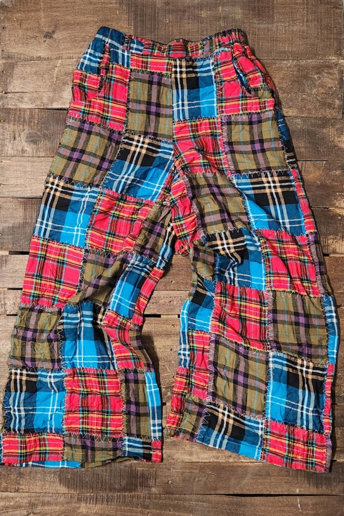 Mixed Up Flannel Pants - Scarlet