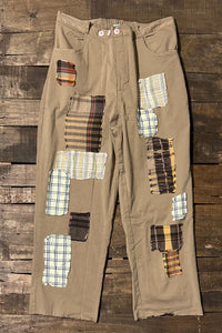 Traveling On Pants - Khaki Plaid