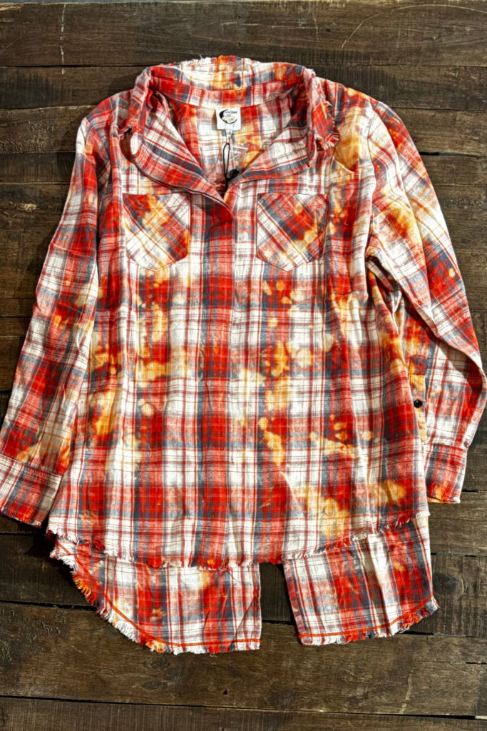 Crisp Morning Air Flannel - Orange Crush