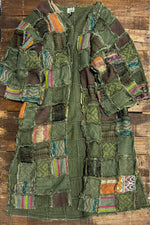 Load image into Gallery viewer, Patchwork Of Many Colors Duster - Olive
