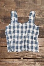 Load image into Gallery viewer, Weaving About Tank - Navy Gingham
