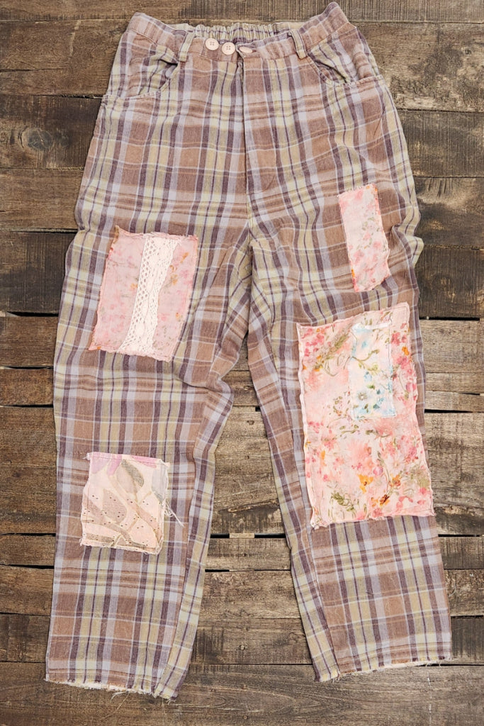 Traveling On Pants - Lavender Plaid