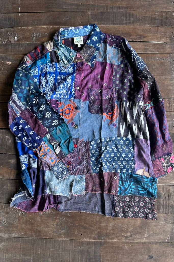 Patchwork Sunrise Top - Plum JG-202