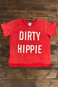 Dirty Hippie Tee - Vintage Scarlet