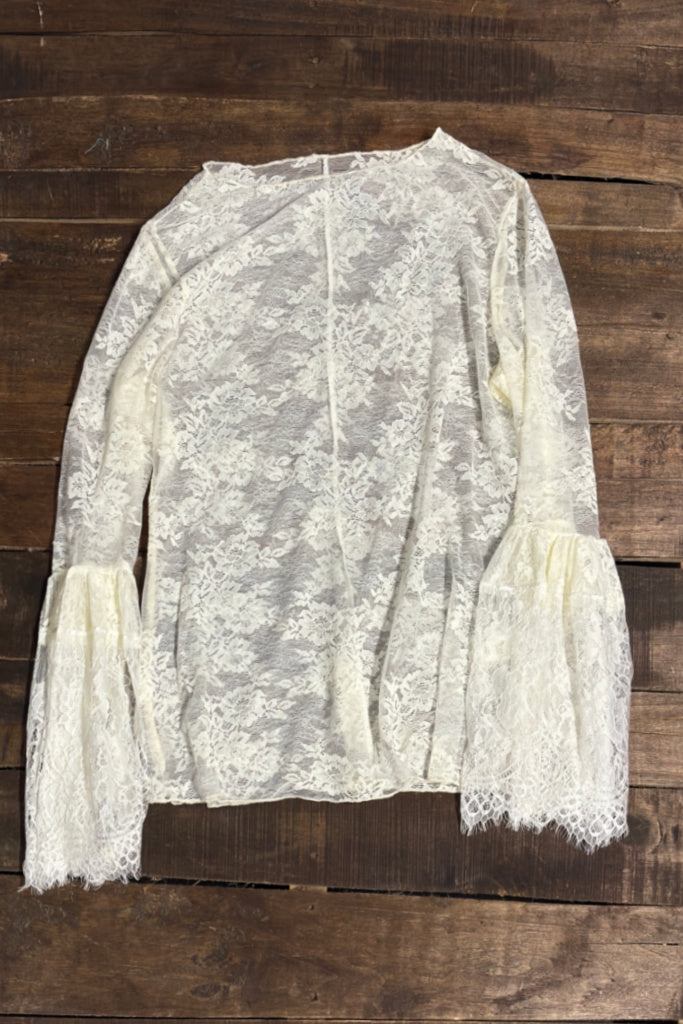 Garden Tea Lace Top - Parchment