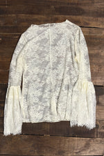 Load image into Gallery viewer, Garden Tea Lace Top - Parchment
