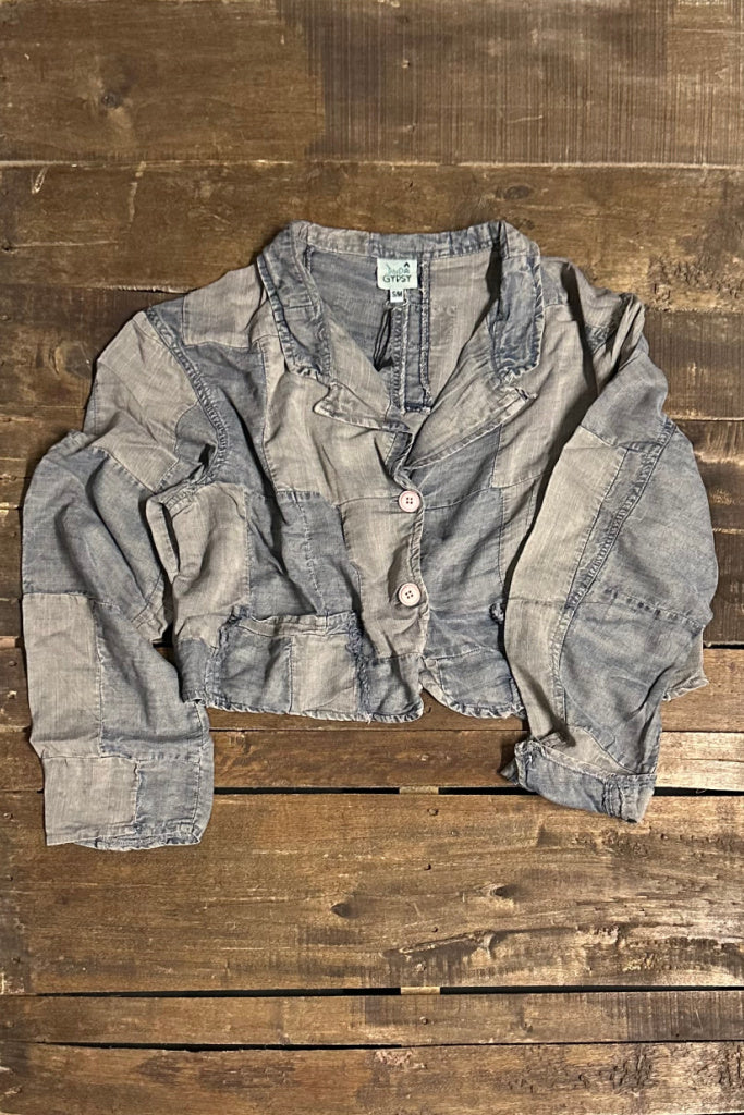 Patchwork Skies Crop Jacket - Midnight