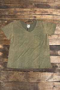 Moon Dance V-Neck Tee - Vintage Moss