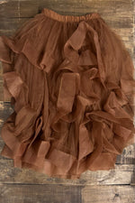 Load image into Gallery viewer, Ruffled Dreams Skirt - Chocolate
