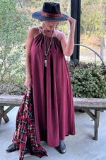 Load image into Gallery viewer, Tied Together Dress - Wine
