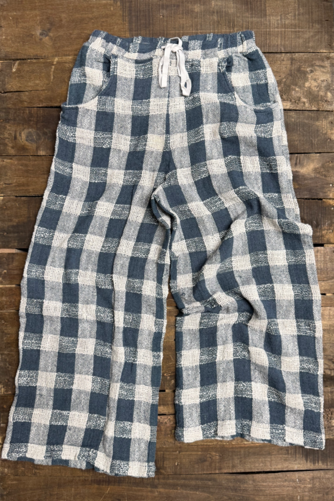 Weaving About Pants - Navy Gingham