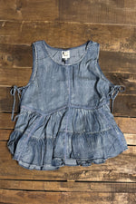 Load image into Gallery viewer, Ruffled About Tank - Chambray
