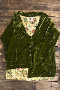 Evening Whisper Velvet Jacket - Chartreuse
