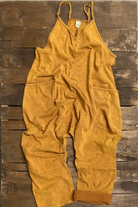 Can't Miss This Romper - Vintage Mustard