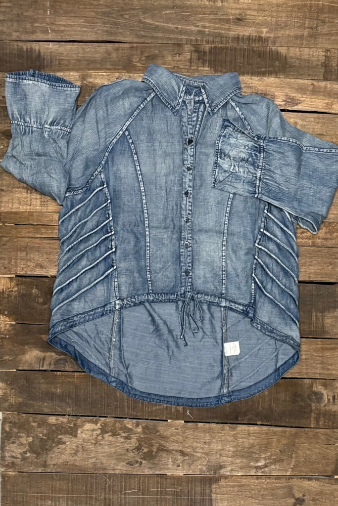 In Your Lane Top - Chambray