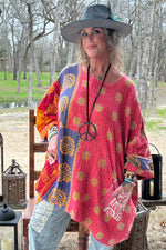 Load image into Gallery viewer, Kantha Sunrise Poncho JG-18
