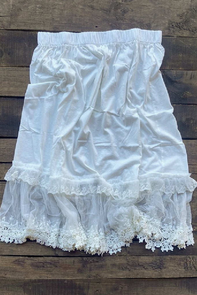 Lacey Layers Skirt - Vintage Parchment – Jaded Gypsy Wholesale
