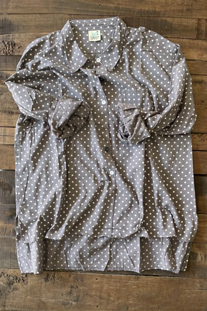 Starburst Top - Grey Dot