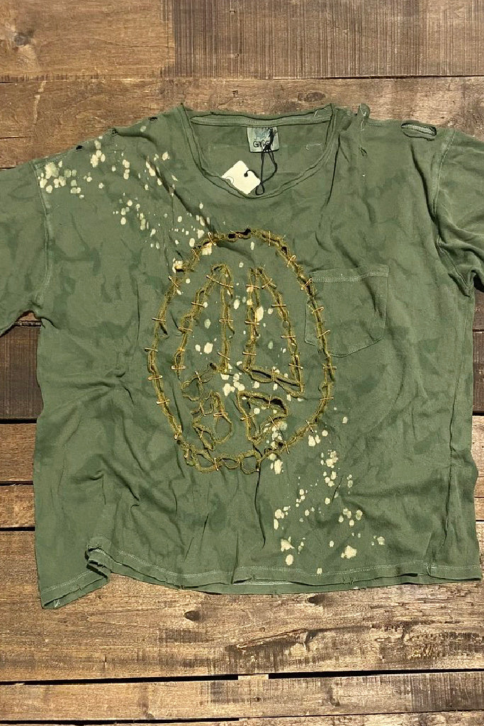 Out Of Touch Tee - Olive Peace