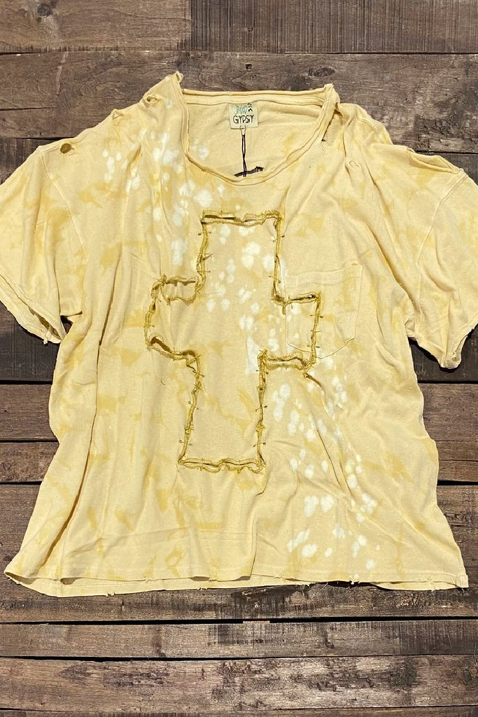 Out Of Touch Tee - Mustard Cross