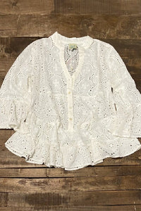 New Day Dawning Eyelet Top - Parchment