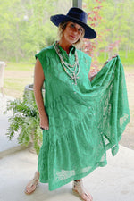 Load image into Gallery viewer, New Beginnings Eyelet Dress - Kelly Green
