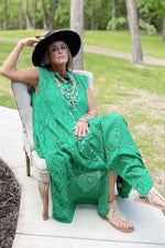 Load image into Gallery viewer, New Beginnings Eyelet Dress - Kelly Green
